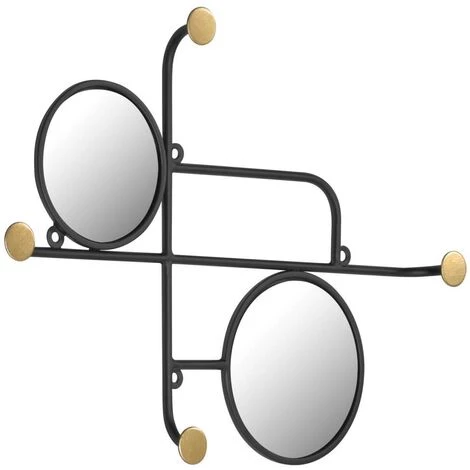 Kave Home - Miroir Avec Crochets Vianela 50 X 35 Cm Doré - Noir 4 Kave Home - Miroir Avec Crochets Vianela 50 X 35 Cm Doré - Noir – Image 2