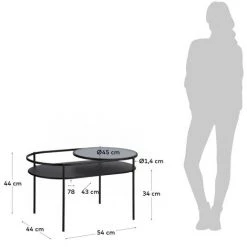 Kave Home - Table Basse Daheli 80 X 44 Cm - Noir -KAVE HOME Soldes 2022 26696539 3