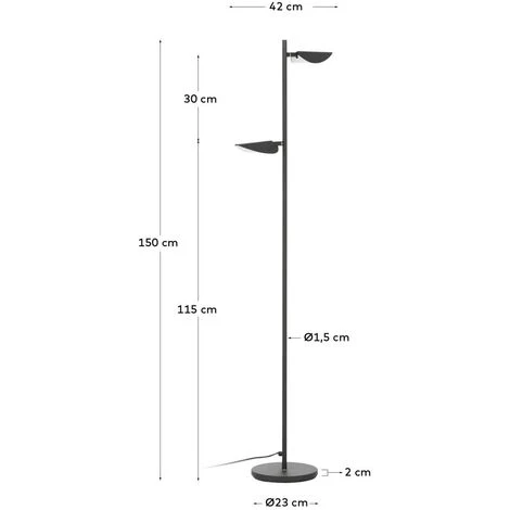 Kave Home - Lampadaire Veleira - Noir 5 Kave Home - Lampadaire Veleira - Noir – Image 3