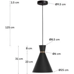 Kave Home - Suspension Vesta Noire - Noir 7 Kave Home - Suspension Vesta Noire - Noir -KAVE HOME Soldes 2022 26708884 3