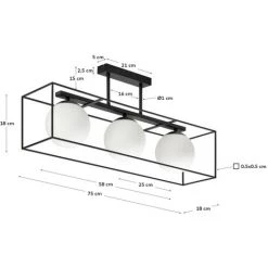 Kave Home - Plafonnier Tachi - Noir 7 Kave Home - Plafonnier Tachi - Noir -KAVE HOME Soldes 2022 26708905 3