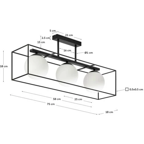 Kave Home - Plafonnier Tachi - Noir 5 Kave Home - Plafonnier Tachi - Noir – Image 3