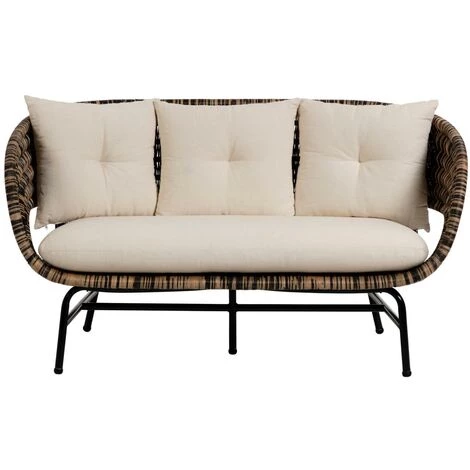 Kave Home - Canapé Lin 2 Places En Rotin 153 Cm - Naturel 4 Kave Home - Canapé Lin 2 Places En Rotin 153 Cm - Naturel – Image 2