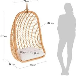 Kave Home - Fauteuil Suspendu Ekaterina En Rotin - Naturel 11 Kave Home - Fauteuil Suspendu Ekaterina En Rotin - Naturel -KAVE HOME Soldes 2022 27642319 5