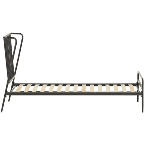 Kave Home - Lit Narlu En Métal Finition Peinture Noire 90 X 190 Cm - Noir 4 Kave Home - Lit Narlu En Métal Finition Peinture Noire 90 X 190 Cm - Noir – Image 2