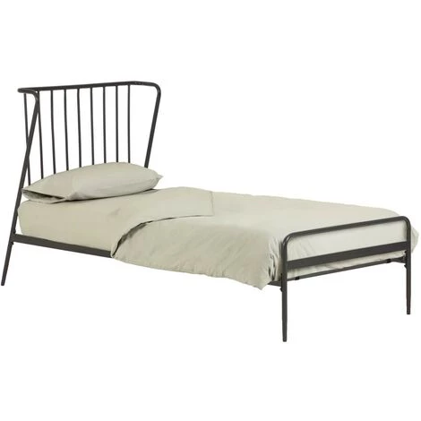 Kave Home - Lit Narlu En Métal Finition Peinture Noire 90 X 190 Cm - Noir 5 Kave Home - Lit Narlu En Métal Finition Peinture Noire 90 X 190 Cm - Noir – Image 3