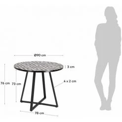 Kave Home - Table Ronde Tella En Céramique Motif Blanc Et Noir Et Pieds En Acier Noir Ø 90 Cm - Noir 7 Kave Home - Table Ronde Tella En Céramique Motif Blanc Et Noir Et Pieds En Acier Noir Ø 90 Cm - Noir -KAVE HOME Soldes 2022 27642371 3