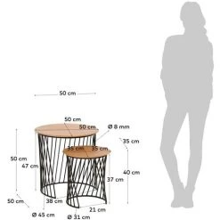 Kave Home - Ensemble Leska De 2 Tables Dappoint Ø 50 /Ø 35 Cm - Naturel 7 Kave Home - Ensemble Leska De 2 Tables Dappoint Ø 50 /Ø 35 Cm - Naturel -KAVE HOME Soldes 2022 27642382 3
