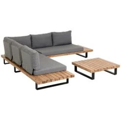 Kave Home - Set De Canapé D'angle 5 Places Et Table Basse Zalika En Bois D'acacia Pour Usage Extérieur - Gris 8 Kave Home - Set De Canapé D'angle 5 Places Et Table Basse Zalika En Bois D'acacia Pour Usage Extérieur - Gris -KAVE HOME Soldes 2022 27642386 3