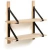 Kave Home - Étagère Murale Nazeli En Bois De Bouleau Massif Et Cuir Noir 60 X 60 Cm - Naturel 2 Kave Home - Étagère Murale Nazeli En Bois De Bouleau Massif Et Cuir Noir 60 X 60 Cm - Naturel -KAVE HOME Soldes 2022 27642388 1