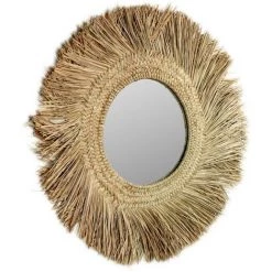 Kave Home - Miroir Rumer En Fibres Naturelles Ø 72 Cm - Naturel