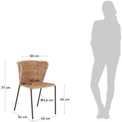 Kave Home - Chaise Fantine En Rotin - Naturel 11 Kave Home - Chaise Fantine En Rotin - Naturel -KAVE HOME Soldes 2022 27642399 5