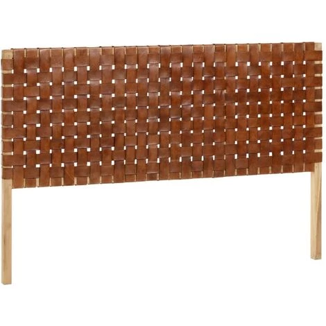 Kave Home - Tête De Lit Calixta En Bois Massif De Teck Et Cuir Pour Lit De 150 Cm - Marron 3 Kave Home - Tête De Lit Calixta En Bois Massif De Teck Et Cuir Pour Lit De 150 Cm - Marron