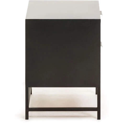 Kave Home - Table De Chevet Ketoko En Bois Massif De Sapin, Osier Et Acier Finition Noire 50 X 51 Cm - Noir 5 Kave Home - Table De Chevet Ketoko En Bois Massif De Sapin, Osier Et Acier Finition Noire 50 X 51 Cm - Noir – Image 3