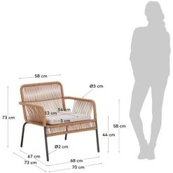 Kave Home - Fauteuil Samanta En Corde Beige - Beige -KAVE HOME Soldes 2022 27642418 5