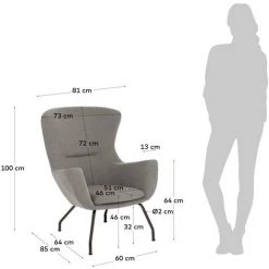 Kave Home - Fauteuil Otilia - Gris 11 Kave Home - Fauteuil Otilia - Gris -KAVE HOME Soldes 2022 27642421 5