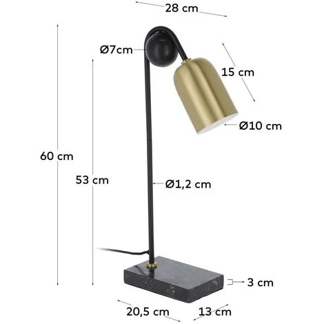 Kave Home - Lampe à Poser Natsumi - Doré 5 Kave Home - Lampe à Poser Natsumi - Doré – Image 3