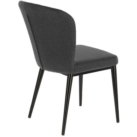 Kave Home - Chaise Madge Gris Foncé Et Pieds En Acier Noir - Gris 5 Kave Home - Chaise Madge Gris Foncé Et Pieds En Acier Noir - Gris – Image 3