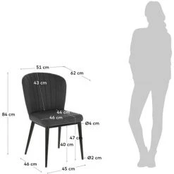 Kave Home - Chaise Madge Gris Foncé Et Pieds En Acier Noir - Gris 11 Kave Home - Chaise Madge Gris Foncé Et Pieds En Acier Noir - Gris -KAVE HOME Soldes 2022 27642490 5