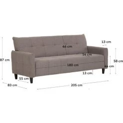 Kave Home - Canapé Convertible Nury 3 Places Gris 205 Cm - Gris 9 Kave Home - Canapé Convertible Nury 3 Places Gris 205 Cm - Gris -KAVE HOME Soldes 2022 27642520 4