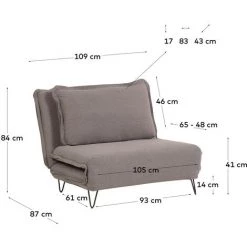 Kave Home - Canapé Convertible Miski 2 Places Gris 105 Cm - Gris 7 Kave Home - Canapé Convertible Miski 2 Places Gris 105 Cm - Gris -KAVE HOME Soldes 2022 27642524 3