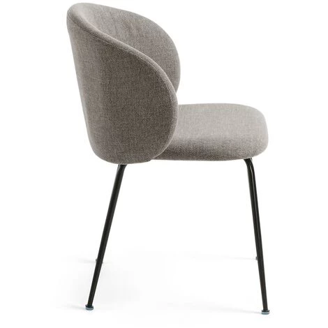 Kave Home - Chaise Minna Gris Clair Et Pieds En Acier Noir - Gris 4 Kave Home - Chaise Minna Gris Clair Et Pieds En Acier Noir - Gris – Image 2