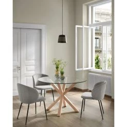 Kave Home - Chaise Minna Gris Clair Et Pieds En Acier Noir - Gris 10 Kave Home - Chaise Minna Gris Clair Et Pieds En Acier Noir - Gris -KAVE HOME Soldes 2022 27715151 4