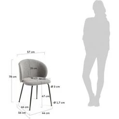 Kave Home - Chaise Minna Gris Clair Et Pieds En Acier Noir - Gris 11 Kave Home - Chaise Minna Gris Clair Et Pieds En Acier Noir - Gris -KAVE HOME Soldes 2022 27715151 5