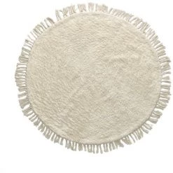 Kave Home - Tapis Rond Orwen 100 % Coton Ø 100 Cm - Blanc