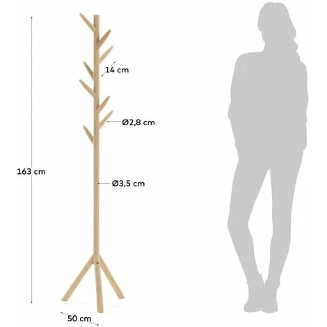 Kave Home - Portemanteau Natane 163 Cm - Naturel 5 Kave Home - Portemanteau Natane 163 Cm - Naturel – Image 3