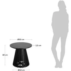 Kave Home - Table Dappoint Jeanette En Bois De Mindy Massif Noir Ø 50 Cm - Noir 7 Kave Home - Table Dappoint Jeanette En Bois De Mindy Massif Noir Ø 50 Cm - Noir -KAVE HOME Soldes 2022 27823614 3