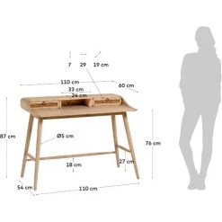 Kave Home - Bureau Nalu En Bois Massif De Mindi Et Détails En Rotin 110 X 60 Cm - Naturel 11 Kave Home - Bureau Nalu En Bois Massif De Mindi Et Détails En Rotin 110 X 60 Cm - Naturel -KAVE HOME Soldes 2022 27823627 5