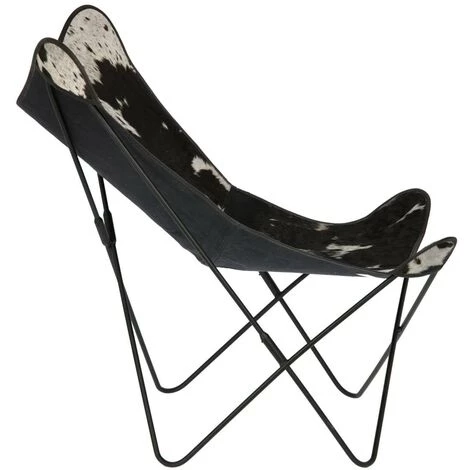 Kave Home - Fauteuil Fly Peau De Vache - Noir 4 Kave Home - Fauteuil Fly Peau De Vache - Noir – Image 2