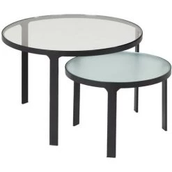 Kave Home - Ensemble Oni De 2 Tables Dappoint Ø 70 Cm / Ø 50 Cm - Noir