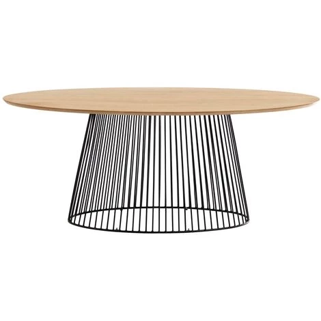 Kave Home - Table Leska 200 X 110 Cm En Manguier Massif Et Pied En Acier Noir - Naturel 4 Kave Home - Table Leska 200 X 110 Cm En Manguier Massif Et Pied En Acier Noir - Naturel – Image 2