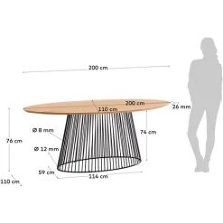 Kave Home - Table Leska 200 X 110 Cm En Manguier Massif Et Pied En Acier Noir - Naturel 9 Kave Home - Table Leska 200 X 110 Cm En Manguier Massif Et Pied En Acier Noir - Naturel -KAVE HOME Soldes 2022 27852997 4