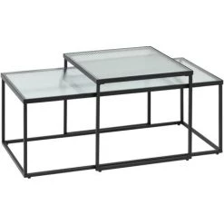 Kave Home - Ensemble Akemi De 2 Tables Basses - Noir