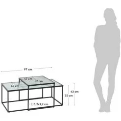 Kave Home - Ensemble Akemi De 2 Tables Basses - Noir 7 Kave Home - Ensemble Akemi De 2 Tables Basses - Noir -KAVE HOME Soldes 2022 27853004 3