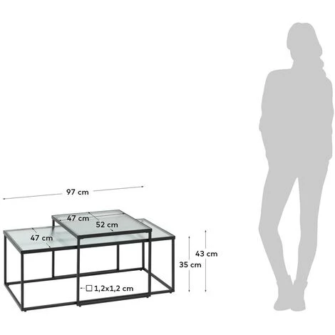 Kave Home - Ensemble Akemi De 2 Tables Basses - Noir 5 Kave Home - Ensemble Akemi De 2 Tables Basses - Noir – Image 3