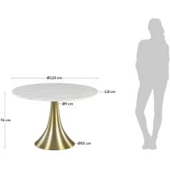 Kave Home - Table Ronde Oria En Marbre Blanc Et Pieds En Acier Doré Ø 120 Cm - Doré 7 Kave Home - Table Ronde Oria En Marbre Blanc Et Pieds En Acier Doré Ø 120 Cm - Doré -KAVE HOME Soldes 2022 27944458 3