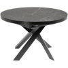Kave Home - Table Ronde Extensible Vashti Ø 120 (160) Cm En Grès Cérame Et Pieds En Acier Noir - Noir -KAVE HOME Soldes 2022 27958793 1