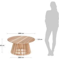Kave Home - Table Basse Jeanette En Teck Massif Ø 80 Cm - Naturel 7 Kave Home - Table Basse Jeanette En Teck Massif Ø 80 Cm - Naturel -KAVE HOME Soldes 2022 27979158 3