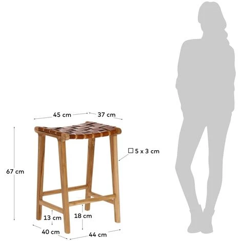 Kave Home - Tabouret Calixta Hauteur 67 Cm - Naturel 6 Kave Home - Tabouret Calixta Hauteur 67 Cm - Naturel – Image 4