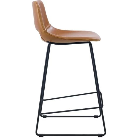 Kave Home - Tabouret Zahara En Polyuréthane Marron Hauteur 65 Cm - Marron 4 Kave Home - Tabouret Zahara En Polyuréthane Marron Hauteur 65 Cm - Marron – Image 2