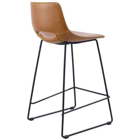 Kave Home - Tabouret Zahara En Polyuréthane Marron Hauteur 65 Cm - Marron 5 Kave Home - Tabouret Zahara En Polyuréthane Marron Hauteur 65 Cm - Marron – Image 3