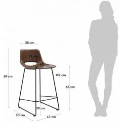Kave Home - Tabouret Zahara En Polyuréthane Marron Hauteur 65 Cm - Marron 11 Kave Home - Tabouret Zahara En Polyuréthane Marron Hauteur 65 Cm - Marron -KAVE HOME Soldes 2022 27979212 5