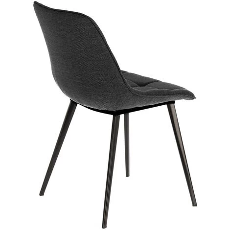 Kave Home - Chaise Adam Gris Foncé Et Pieds En Acier Finition Noire - Noir 5 Kave Home - Chaise Adam Gris Foncé Et Pieds En Acier Finition Noire - Noir – Image 3