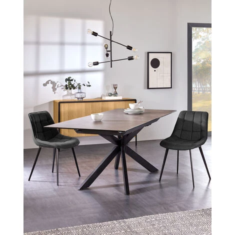 Kave Home - Chaise Adam Gris Foncé Et Pieds En Acier Finition Noire - Noir 6 Kave Home - Chaise Adam Gris Foncé Et Pieds En Acier Finition Noire - Noir – Image 4