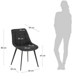 Kave Home - Chaise Adam Gris Foncé Et Pieds En Acier Finition Noire - Noir 11 Kave Home - Chaise Adam Gris Foncé Et Pieds En Acier Finition Noire - Noir -KAVE HOME Soldes 2022 27979234 5