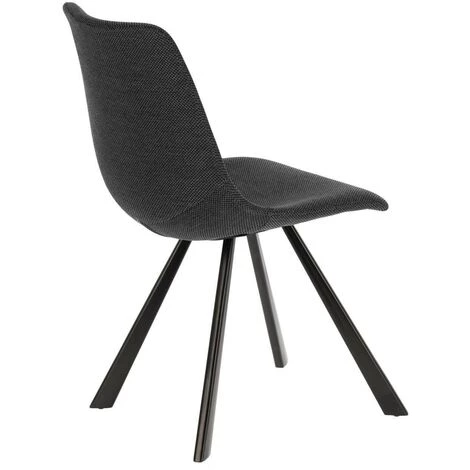 Kave Home - Chaise Alve Gris Foncé Et Pieds En Acier Finition Noire - Noir 5 Kave Home - Chaise Alve Gris Foncé Et Pieds En Acier Finition Noire - Noir – Image 3